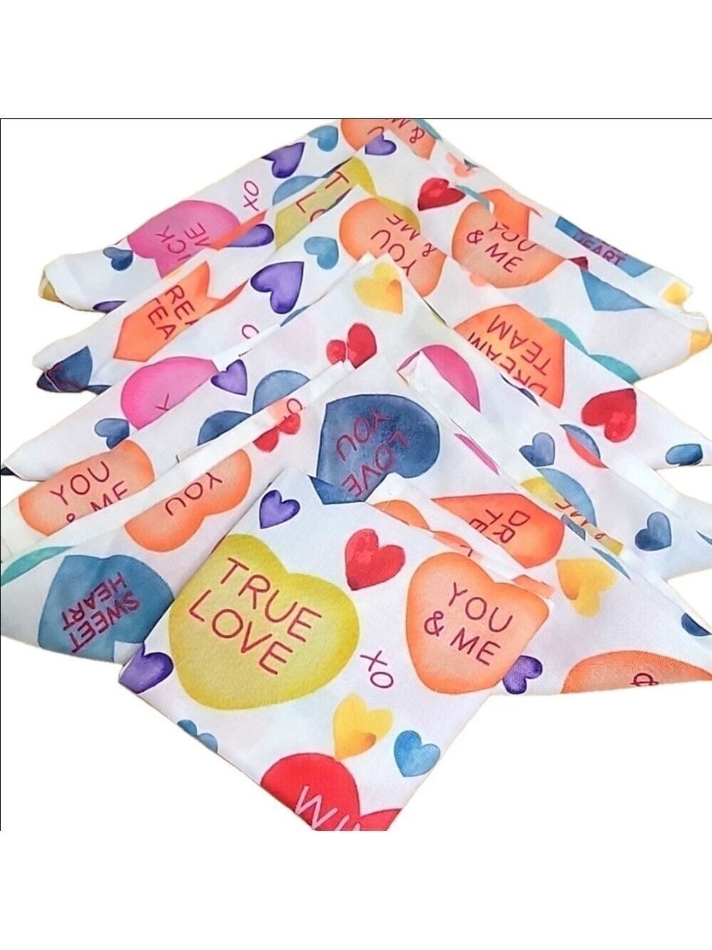 6 Rachel Zoe Cloth Valentines Heart Live Be Mine Napkins NwOT
